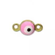 Lucky eye mini spacer with epoxy resin 9x5 mm Pink x1