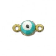 Lucky eye mini spacer with epoxy resin 9x5 mm Turquoise x1