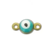 Lucky eye mini spacer with epoxy resin 9x5 mm Turquoise x1