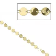 Fancy brass round mesh chain 6 mm Gold Tone x1m