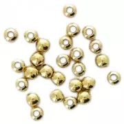 Sterling silver round beads 1.8 mm fine gold plated 24 carats 0.5 microns x100