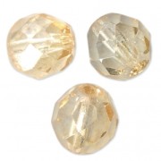 faceted round beads 8mm Luster Topaz Gold x20|raw }}