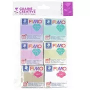 Kit of 6 Fimo Soft and Effect Polymer clay loafs of 57 gr - Pastel and Candy Colours x1
