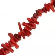 Bead Bamboo chip beads 6-15 mm dyed imitation Coral x40 cm