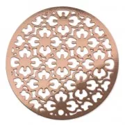 Dyed laser cut round pendant 30 mm Rose Gold Tone x1