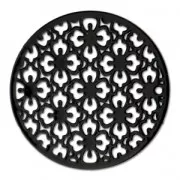 Dyed laser cut round pendant 30 mm Black x1