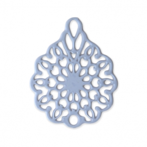 Dyed laser cut flower pendant 16x12 mm Baby Blue x1