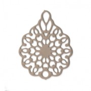 Dyed laser cut flower pendantv16x12 mm Powder Almond x1|raw }}