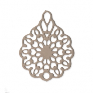 Dyed laser cut flower pendantv16x12 mm Powder Almond x1