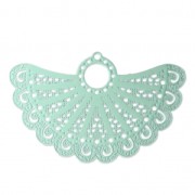 Dyed laser cut butterfly wing charm 42x27 mm Mint x1|raw }}
