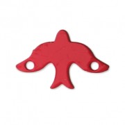Dyed laser cut spacer bird 2 holes 15x10 mm Red x1|raw }}