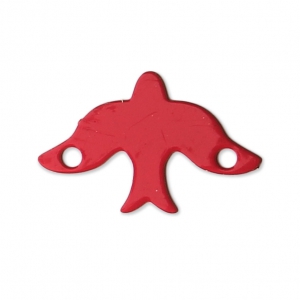 Dyed laser cut spacer bird 2 holes 15x10 mm Red x1