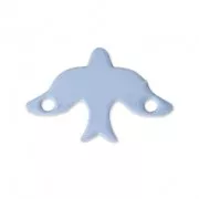 Dyed laser cut spacer bird 2 holes 15x10 mm Baby Blue x1