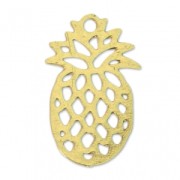 Dyed laser cut pineapple charm 15x9 mm Gold Tone x1|raw }}