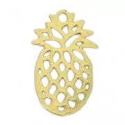 Dyed laser cut pineapple charm 15x9 mm Gold Tone x1