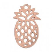 Dyed laser cut pineapple charm 15x9 mm Rose Gold x1