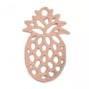 Dyed laser cut pineapple charm 15x9 mm Rose Gold x1