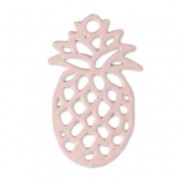 Dyed laser cut pineapple charm 15x9 mm Light Rose x1|raw }}