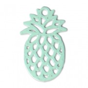 Dyed laser cut pineapple charm 15x9 mm Mint x1