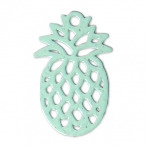 Dyed laser cut pineapple charm 15x9 mm Mint x1