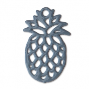 Dyed laser cut pineapple charm 15x9 mm Petrol Grey x1