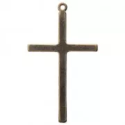 Brass cross pendant  40x23 mm Bronze Tone x1