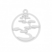 925 Sterling Silver Bonsai openwork charm 16 mm x1