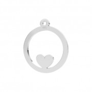 925 Sterling Silver Heart openwork charm 14 mm x1|raw }}
