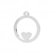 925 Sterling Silver Heart openwork charm 14 mm x1