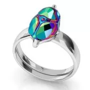925 Sterling Silver Ring for Scarab bead PureCrystal 5728 12 mm x1