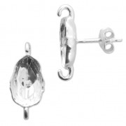 925 Sterling Silver Earstuds with setting for Scarab Bead 5728 x2|raw }}