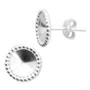 925 Sterling Silver Earstuds for PureCrystal cabochons 1122 8 mm x2