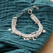 7mm Slide End Tube for bead-weaving - Silver Tone x1