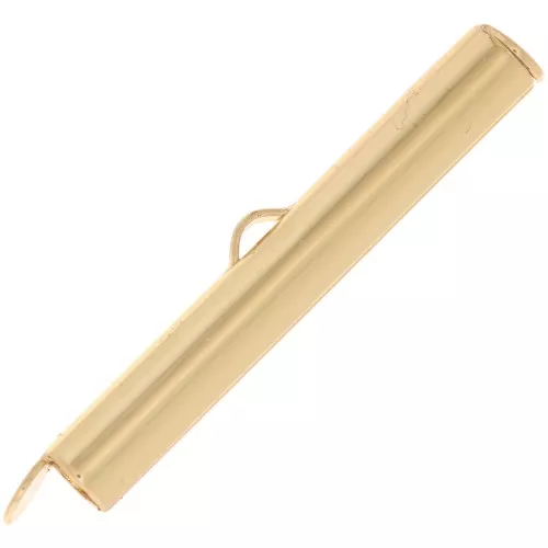 30mm Slide End Tube for bead-weaving - Gold Tone x1