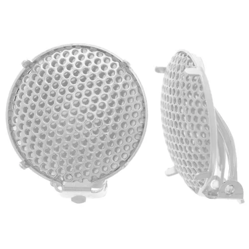 Ear clips with 21mm Fretworked pad Silver-colored x2