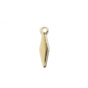 Diamond charm 12x3 mm for DIY jewelry creation - Gold Tone x4
