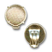 Ear clips with 21mm Fretworked pad fine Gold plated x2|raw }}