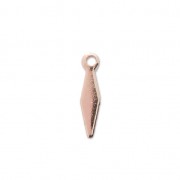 Diamond charm 12x3 mm for DIY jewelry creation - Rose Gold Tone x4