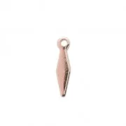Diamond charm 12x3 mm for DIY jewelry creation - Rose Gold Tone x4