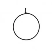 Metal Earring hoops to decorate 25x0.7 mm Black x2