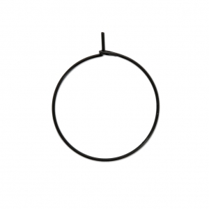 Metal Earring hoops to decorate 25x0.7 mm Black x2