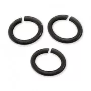 Small oval jumprings open 5x4x0.9 mm Black x2g