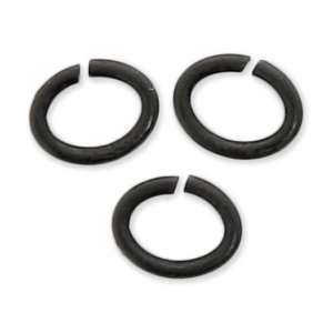 Small oval jumprings open 5x4x0.9 mm Black x2g