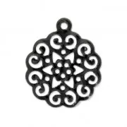 Light rose pendant 18x15 mm Black x1