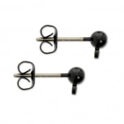 Ball metal earstuds with a loop 3.5 mm Black x2|raw }}