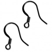 Metal earwires 17 mm Black x2