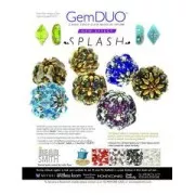 Czech Glass beads Gemduo 2 holes 8x5 mm Jet Gold Splash x10g