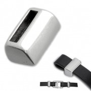 Stopper/Slider bead for flat lace 10x2mm Fine Antique silver plating x1