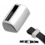 Stopper/Slider bead for flat lace 10x2mm Fine Antique silver plating x1