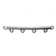 Spacer with a studded effect 4 loops 41x5.5 mmm Antique Silver Tone x1|raw }}